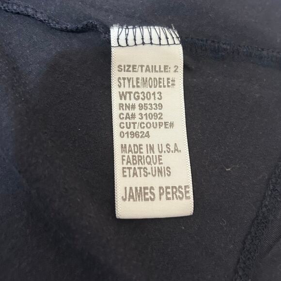 James Perse Womens Tee‎ 2 Black Cotton Cashmere V-Neck USA Made Closet Staple - Picture 7 of 8